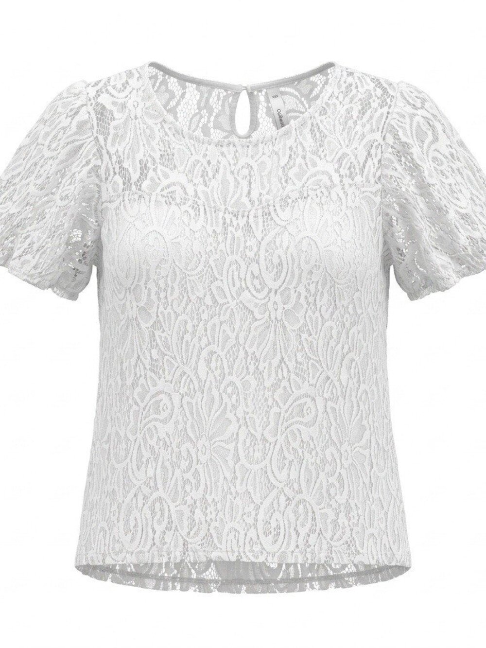 NY Collection White Lace Short Sleeve Blouse Top Size XL